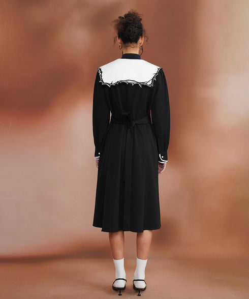 Deer Embroidery Collar Dress
